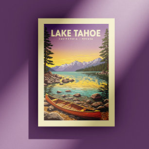 Vintage Sjö Tahoe California Nevada Vykort