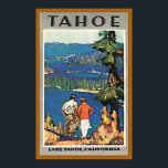 Vintage Sjö Tahoe Travel Poster<br><div class="desc">En reproduktion av ett Art Deco från 1925 poster att man främjar turismen till Sjö Tahoe i Kalifornien. Digitalt retuscherade men håll dig så trogen originalet som möjligt.</div>