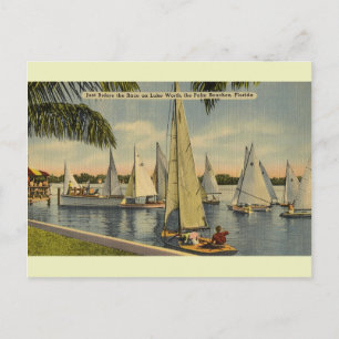 Vintage Sjö Worth Handflatan Beacher Florida vykor Vykort