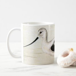 Vintage sjöfågelskrus, skedstorkfågel kaffemugg