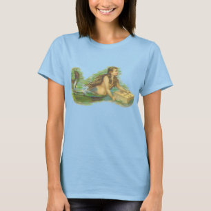 VINTAGE SJÖJUNGFRU DAM BURN OUT T-SHIRT