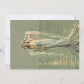 Vintage Sjöjungfru Sea Nymph Postcard Inbjudningar