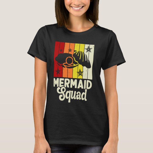 Vintage Sjöjungfru Squad Fossil Älskare T Shirt (Framsida)