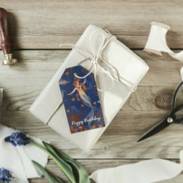 Vintage Sjöjungfru Undersea Blue Birthday Presentetikett