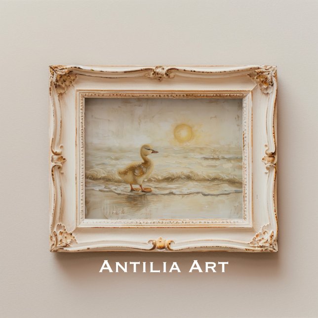 Vintage Sjölandskap för doppning av kust Poster (Skapare uppladdad)