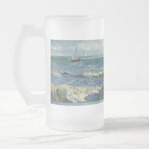 Vintage Sjölandskap nära Les Saintes-Maries-de-la- Frostat Ölglas