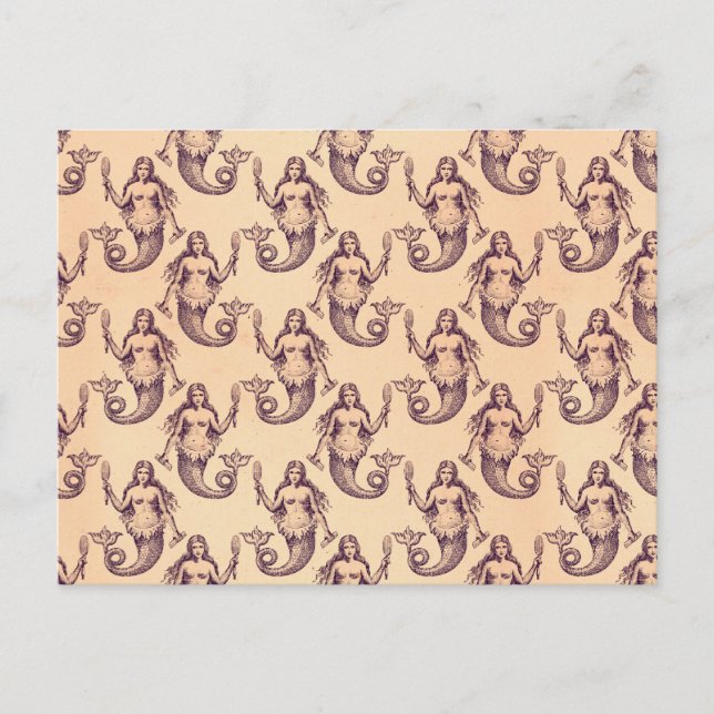 Vintage Sjömansdotter Mönstertryck Vykort (Framsida)