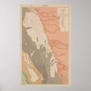 Vintage sjöWinnipeg geologisk karta (1899) Poster