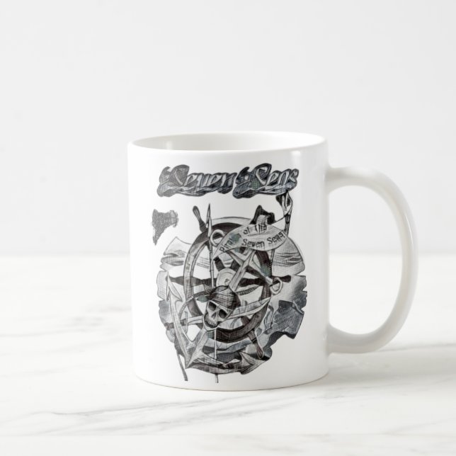 Vintage sju hav kaffemugg (Höger)
