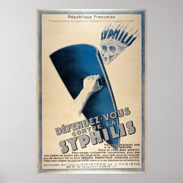 Vintage Sjukdom med Syfilis Poster (Framsidan)