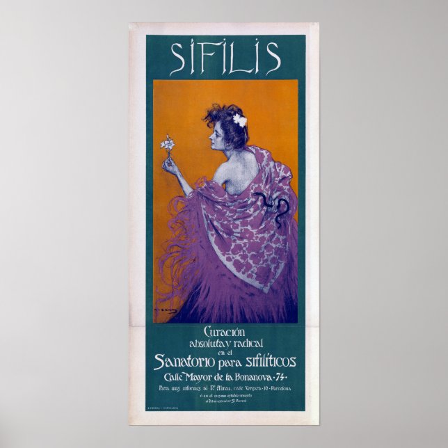 Vintage Sjukdom med Syfilis Poster (Framsidan)