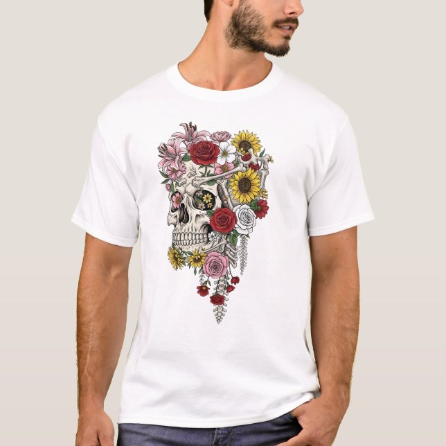 Vintage Sjukdomskålsblomma T-Shirt (Framsida)