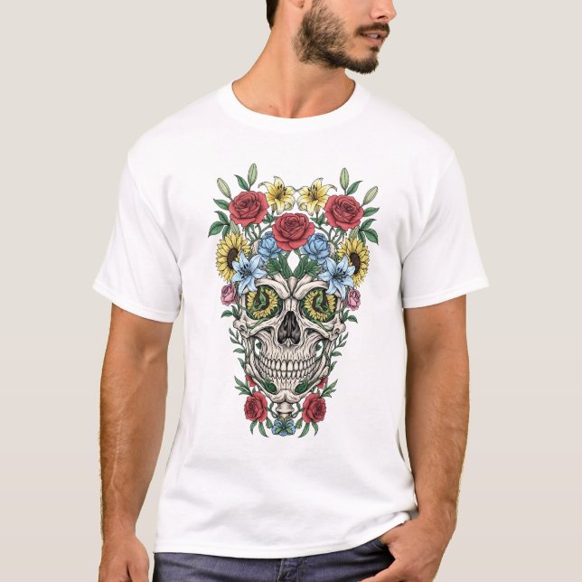 Vintage Sjukdomskålsblomma T-Shirt (Framsida)