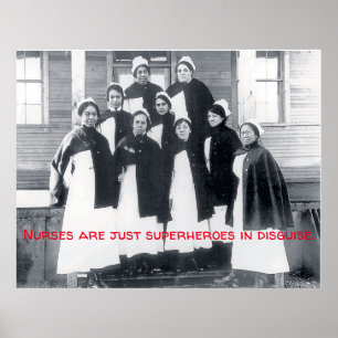 Vintage - Sjuksköterskor är superhjältar i Disguis Poster