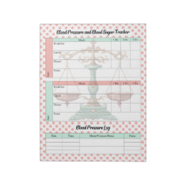 Vintage Sjukvård Blodsocker och blodtryck Anteckningsblock