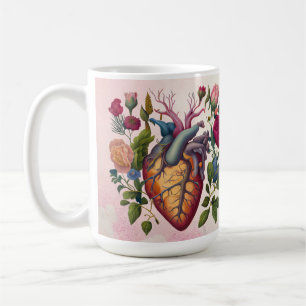 Vintage Sjukvårdsanatomi hjärtblomma doktor Kaffemugg
