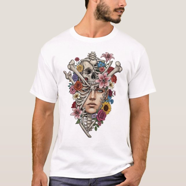 Vintage Sjukvårdsanatomi skallblomma doktor T Shirt (Framsida)
