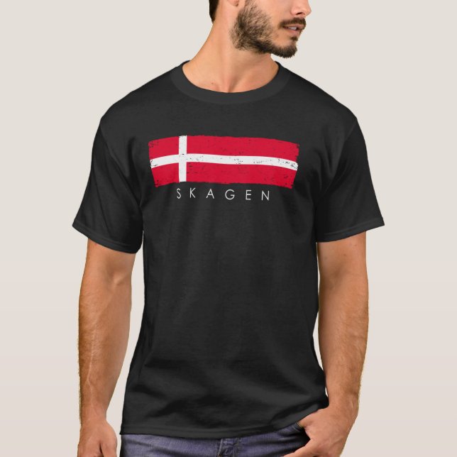 Vintage Skagen Danmark Vacation Danmark Älskare T Shirt (Framsida)
