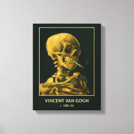 Vintage Skalle Rökande – Unik Van Gogh Inspiration Canvastryck
