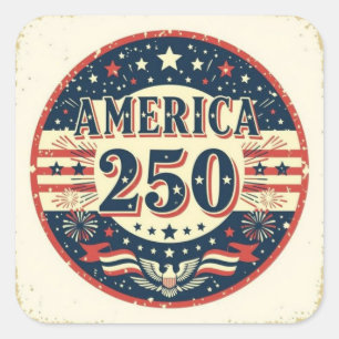 Vintage skallig örn Amerika 250-årsjubileum konstv Fyrkantigt Klistermärke
