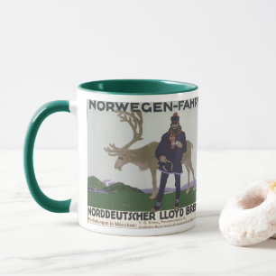 Vintage skandinavisk resa till Norge Man Ren Mugg