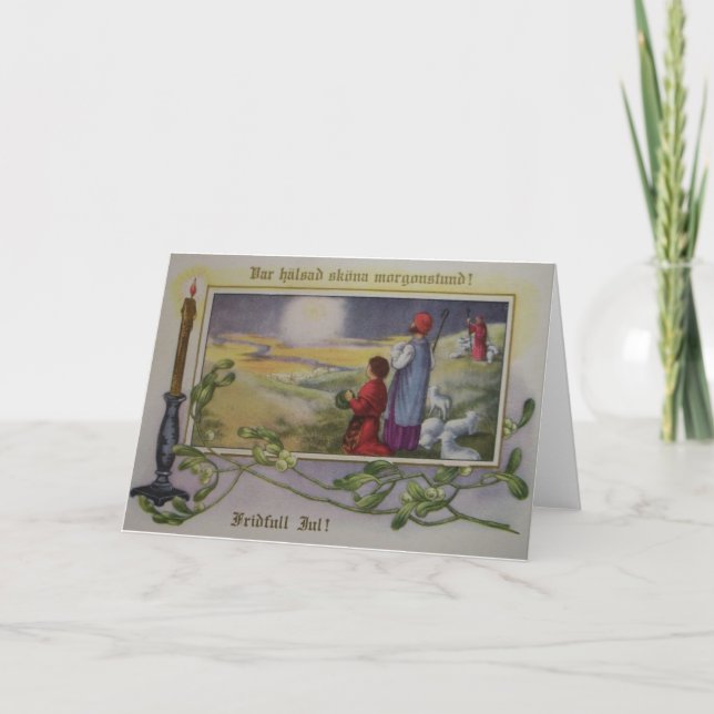 Vintage Skandinaviskt julkort Helgkort (Framsida)