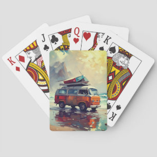 Vintage skåpbil Hippie Semester Casinokort