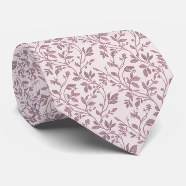 Vintage skära botaniska vinrankemönster slips (Rullad)
