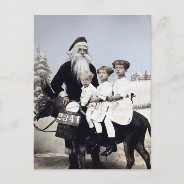 Vintage Skary Santa Postcard Vykort (Framsida)
