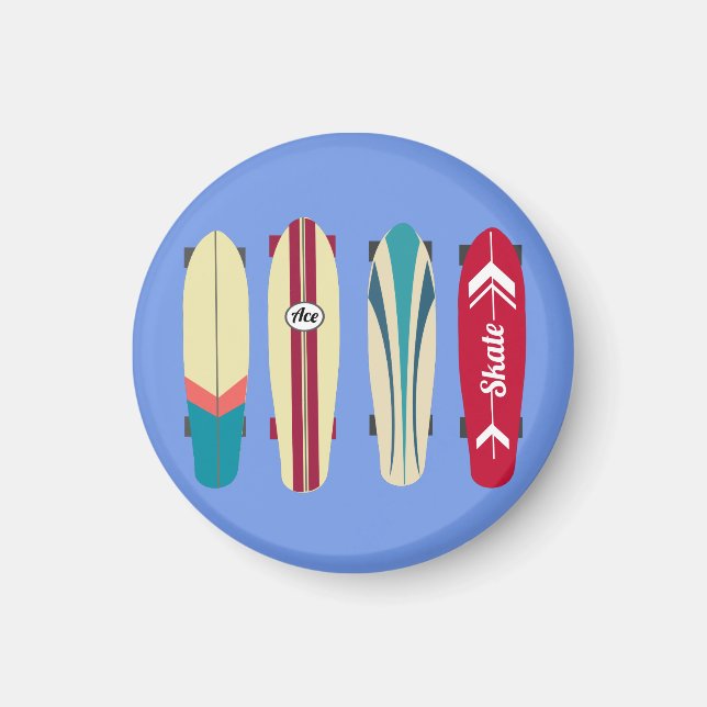 Vintage Skateboard Magnet (Framsidan)
