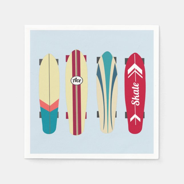 Vintage Skateboard Pappersservett (Framsidan)