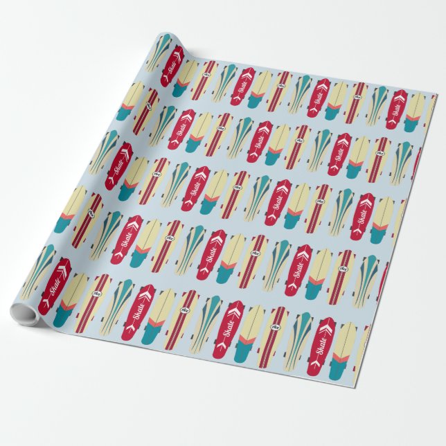 Vintage Skateboard Presentpapper (Utrullad)