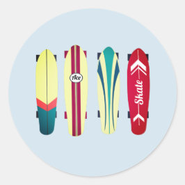 Vintage Skateboard Runt Klistermärke