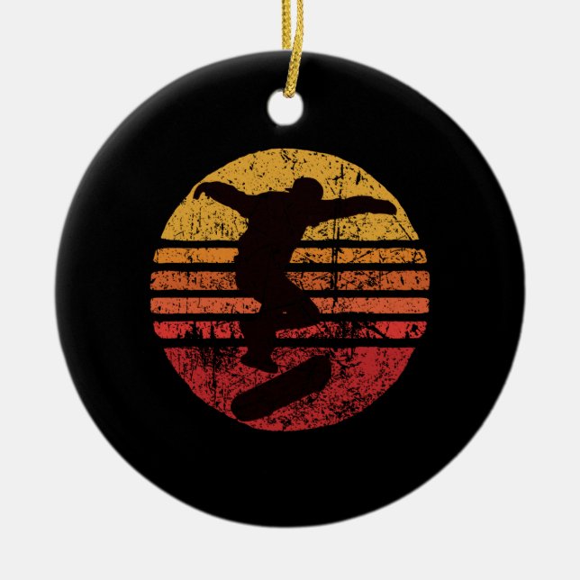 Vintage Skateboatd Julgransprydnad Keramik (Framsidan)