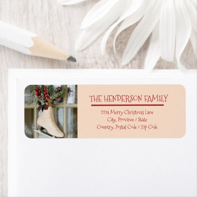 Vintage Skattejulens Returadress Returadress Etikett (Insitu)