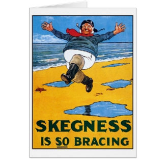 Vintage Skegness Ad - Skegness är så Bracing - Man Hälsningskort