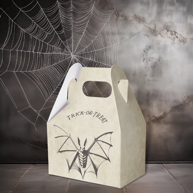 Vintage Skeletal Fladdermus Halloween Presentaskar (Skapare uppladdad)