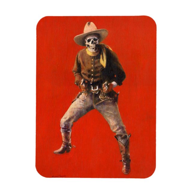 Vintage Skeleton Cowboy Flexi Fridge Magnet (Vertikal)