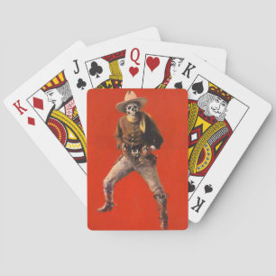 Vintage Skeleton Cowboy Poker-uppspelningskort Spelkort
