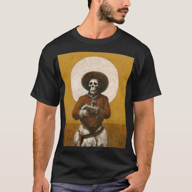 Vintage Skeleton Cowboy T-Shirt (Framsida)