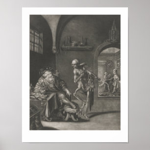 Vintage Skeleton Död spelar violin Skull Music Poster