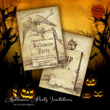 Vintage Skeleton Gravsten Gothic Halloween fest