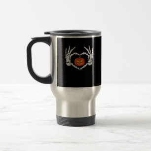 Vintage Skeleton Händer Heart Pumpkin Autumn Hallo Resemugg