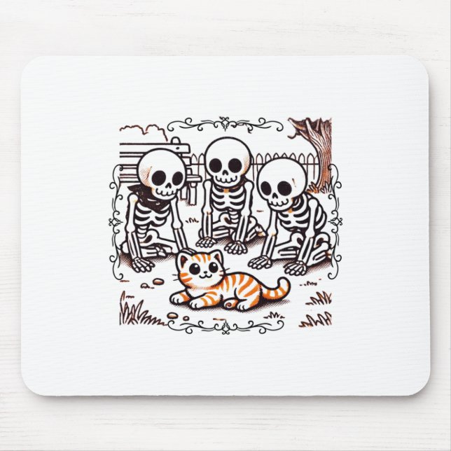 Vintage Skeleton Insamlingsetikett Musmatta (Framsidan)