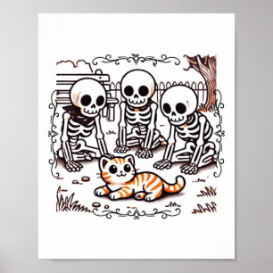 Vintage Skeleton Insamlingsetikett Poster