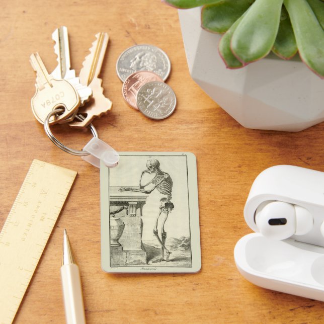 Vintage Skeleton, mänskligt anatomi av Denis Dider Nyckelring (Skrivbord)