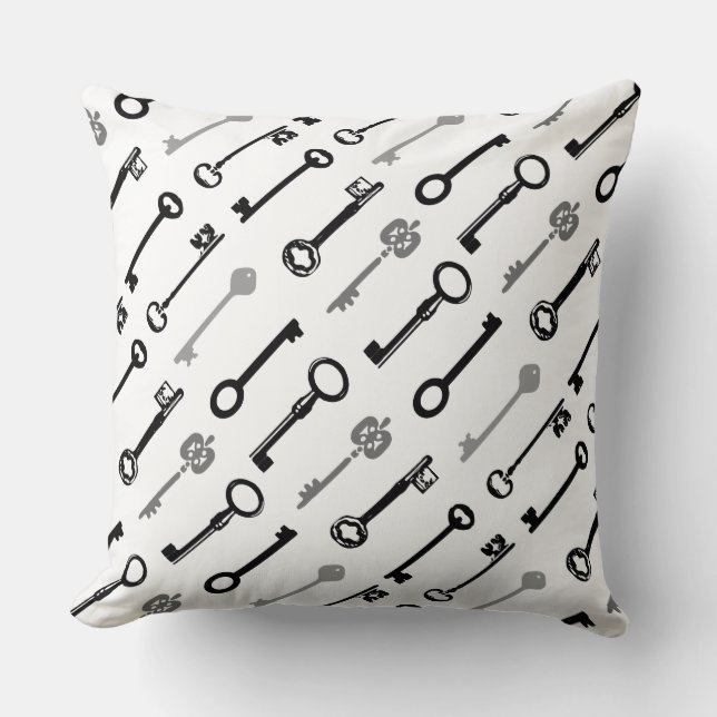 Vintage Skeleton Nyckel Pillow - nycklar båda sido Kudde (Framsida)