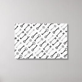 Vintage Skeleton Nycklar på Canvas