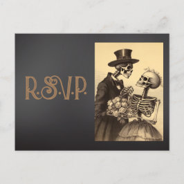 Vintage Skeleton par Guld och Black OSA Vykort