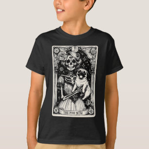 Vintage Skeleton Pug Mamma Tarot Card Witchy Vibes T Shirt